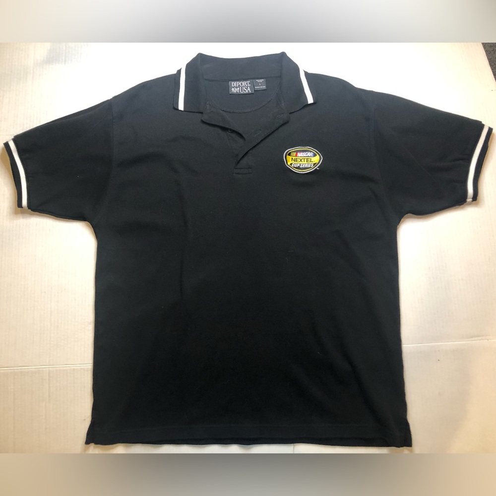Diport USA Men’s Nascar Nextel Cup Series Black Polo Short Sleeve Size L Large